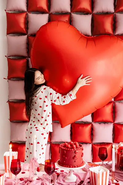 Folienballon Herz, 136x129 cm, rot XXL