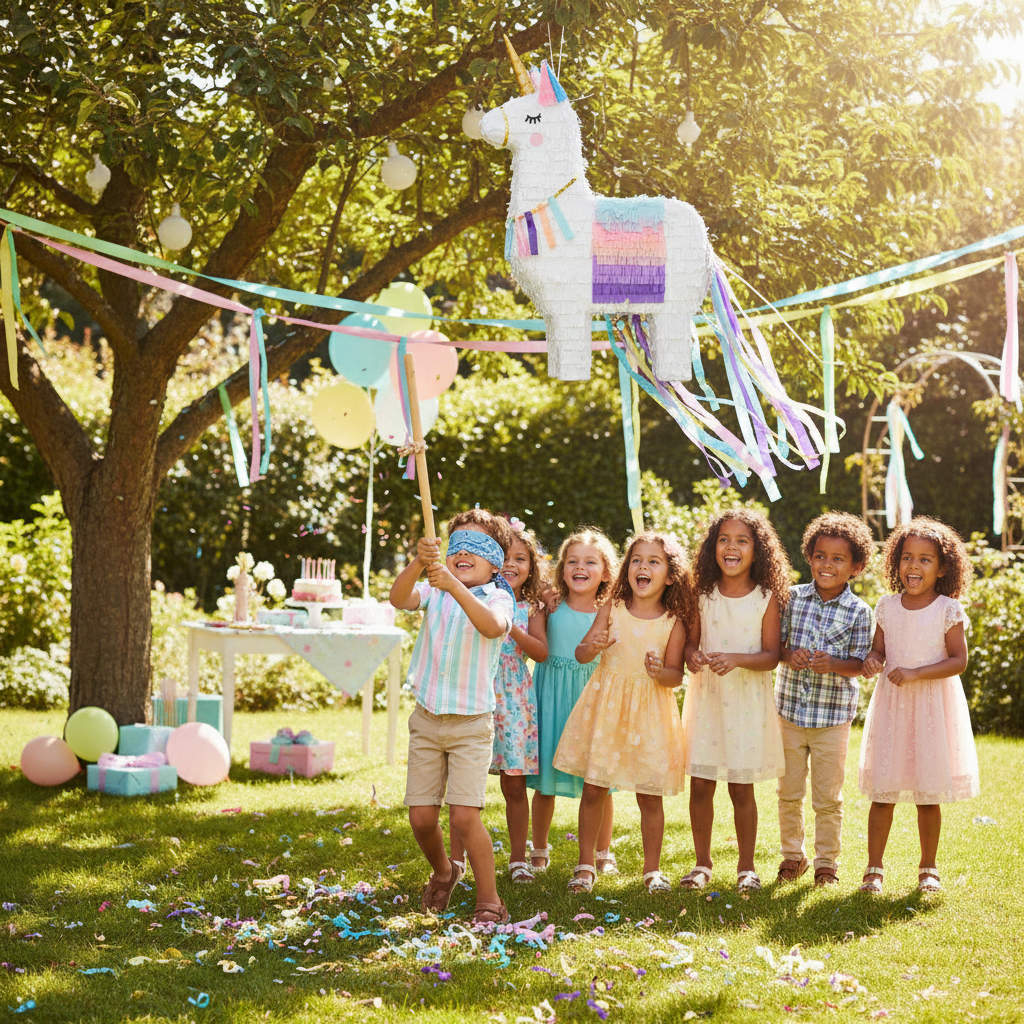 Pull-String Piñata Llama – approx. 50 x 36 x 10 cm