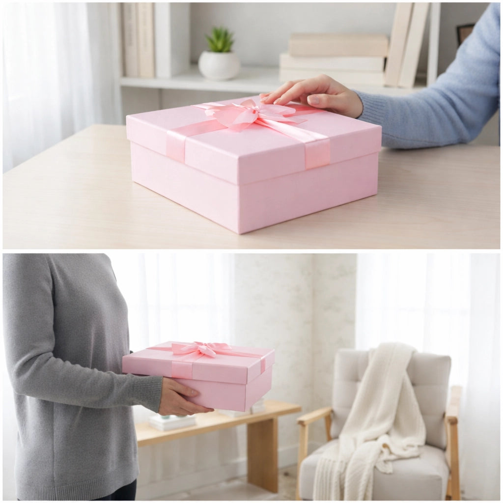 Geschenkbox Quadratische babyrosa