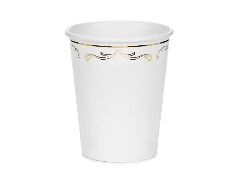 Becher mit Ornament, Weiß, 220 ml