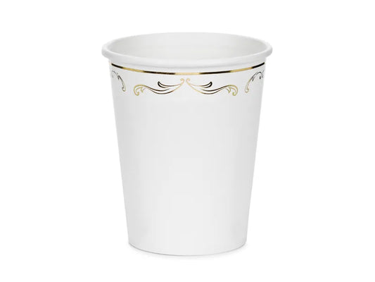 Becher mit Ornament, Weiß, 220 ml