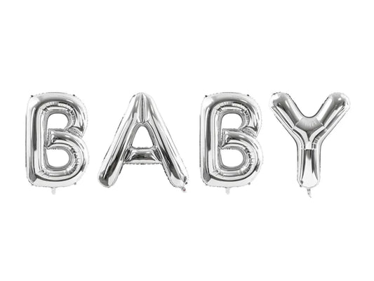 Folienballon Baby, 262x86 cm, Silber