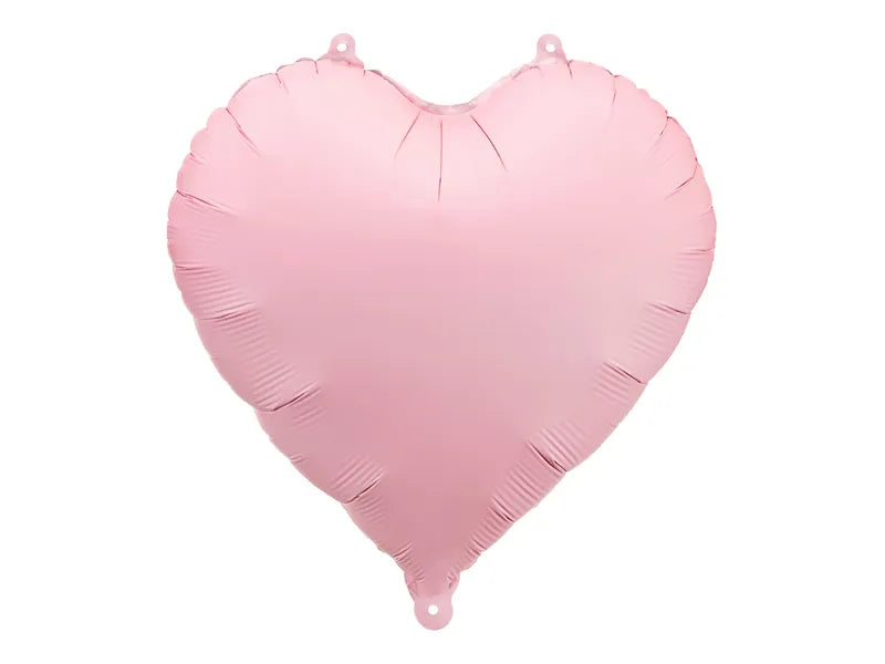 Folienballon Herz, 45cm, Rosa matt