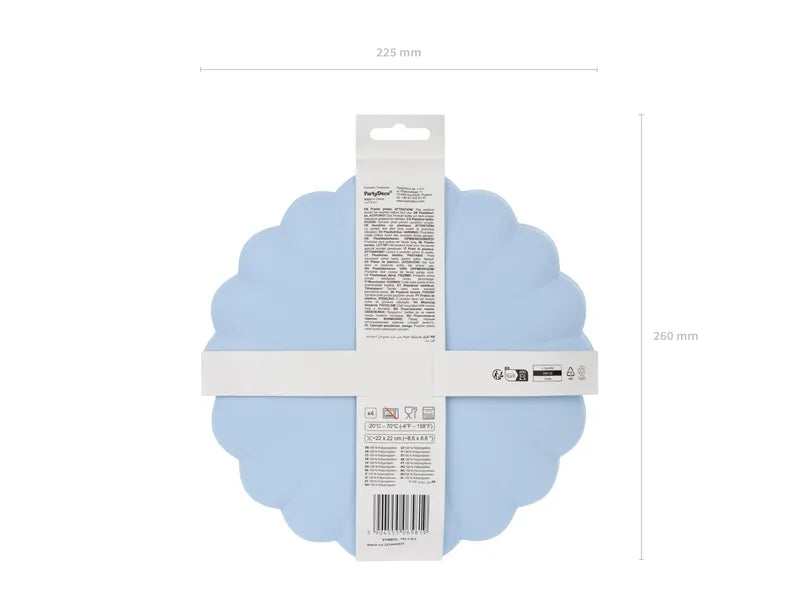 Plastikteller Rüsche, 22 x 22 cm - Avaloon Party-Deko-Geschenke