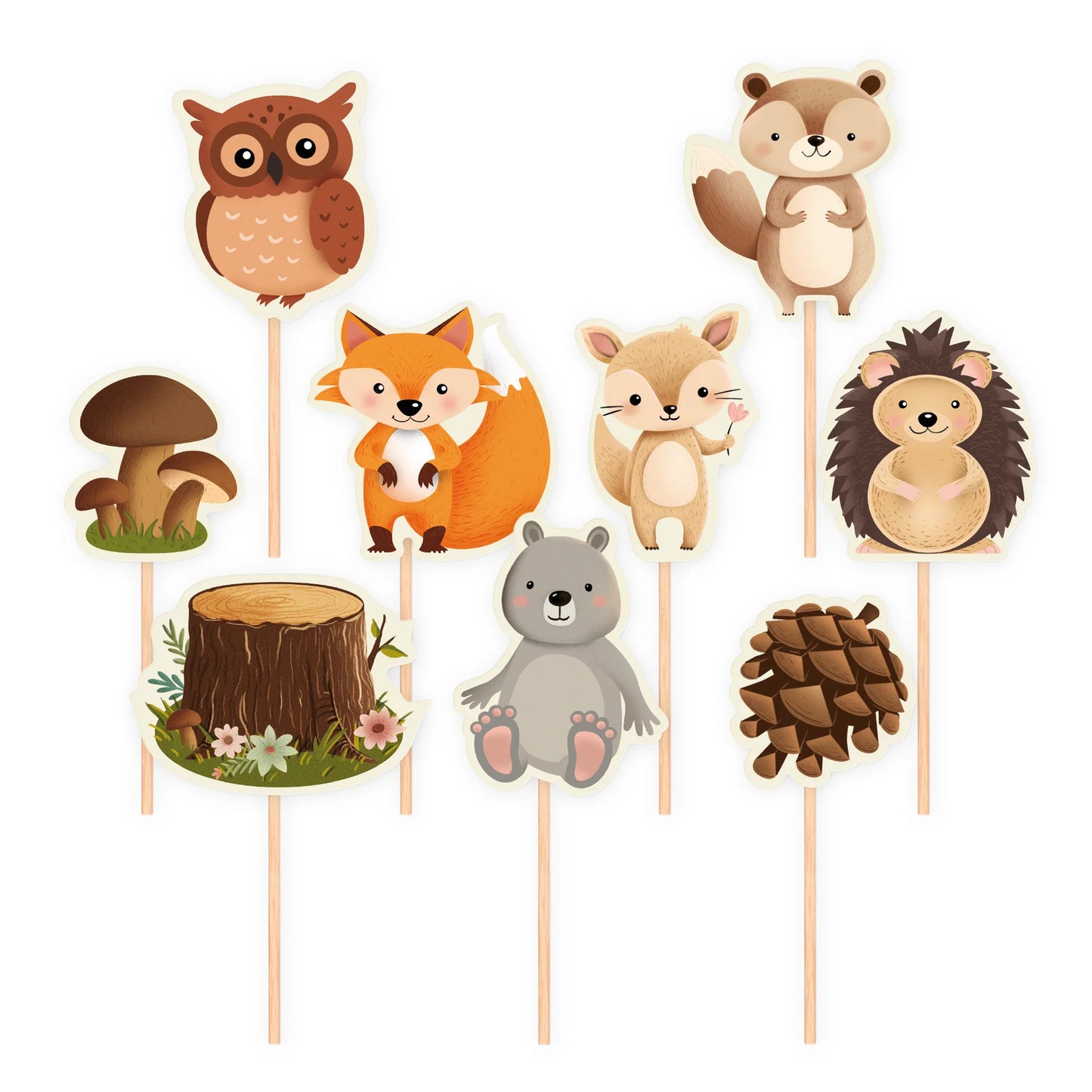 Cake Topper Waldtiere 9er Set