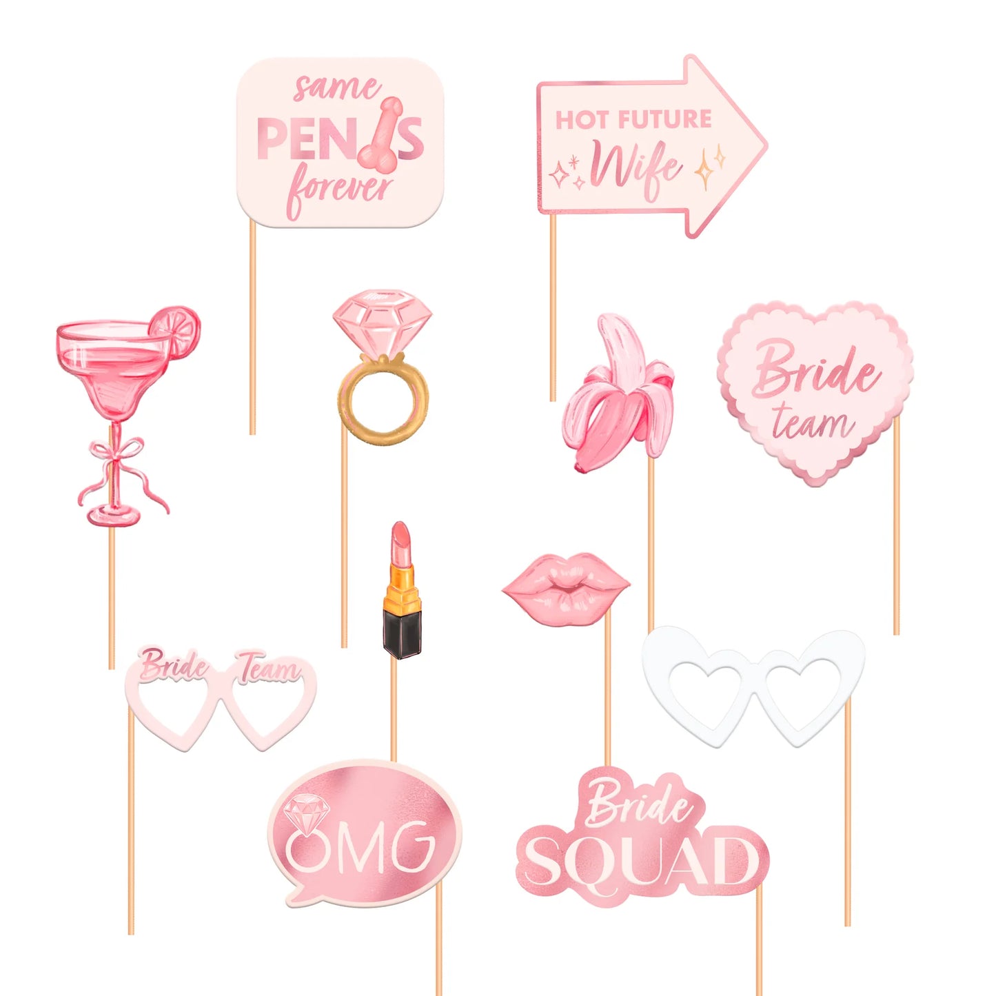 Foto-Requisiten Bride to be – JGA & Bachelorette Party  12 Stk