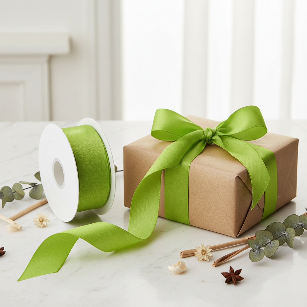 Geschenkband Draht 25mmx2,5m, hellgrün