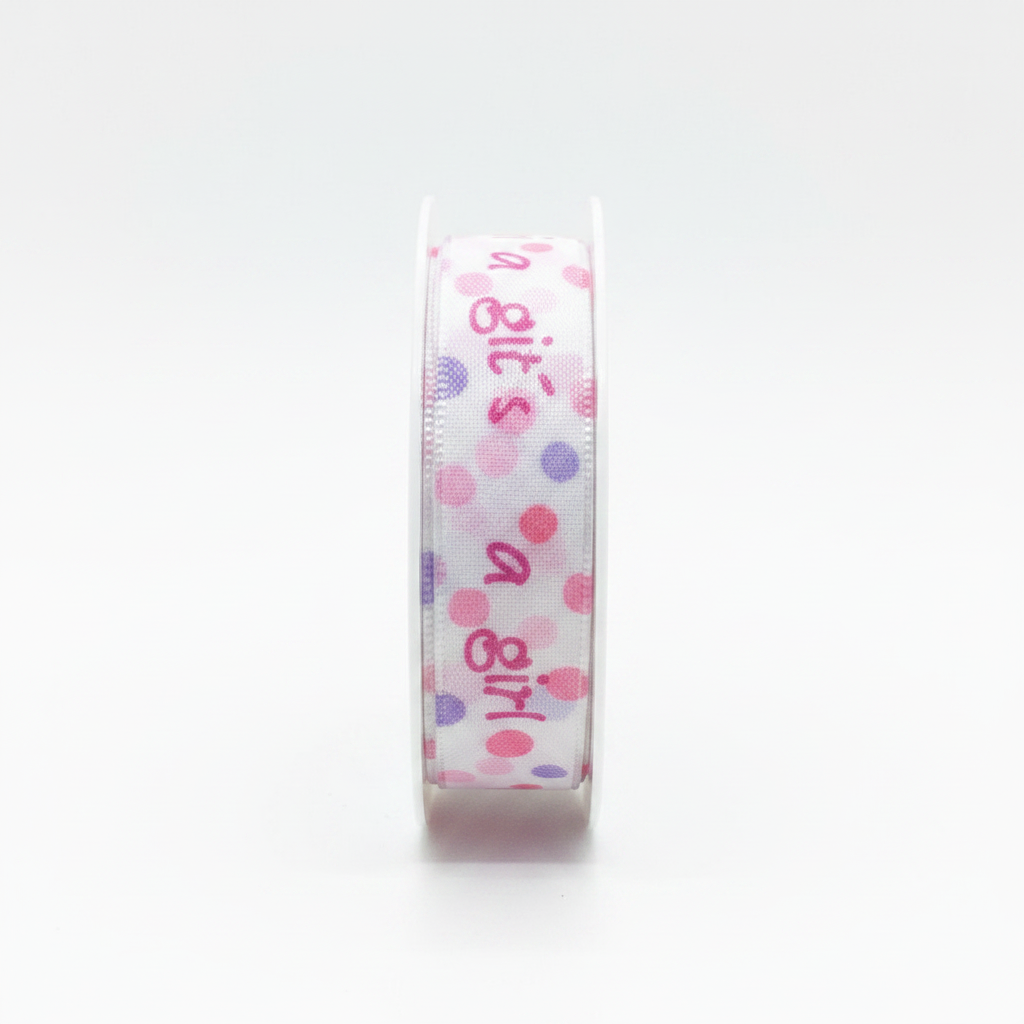 Band bedruckt 15mmx2,5m, It´s a girl