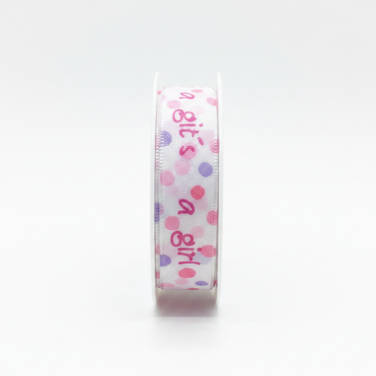 Band bedruckt 15mmx2,5m, It´s a girl
