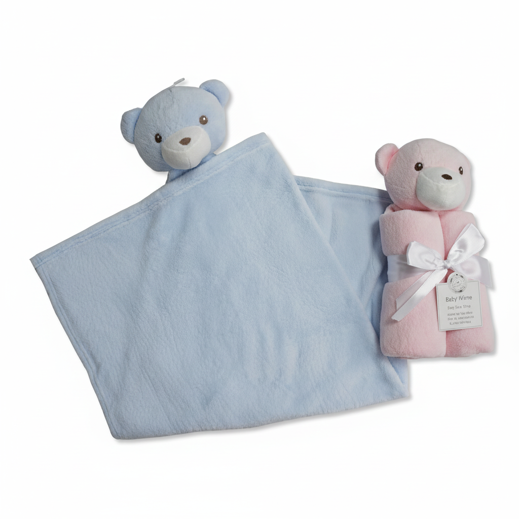 Baby Wickeldecke mit Teddy-Kopf