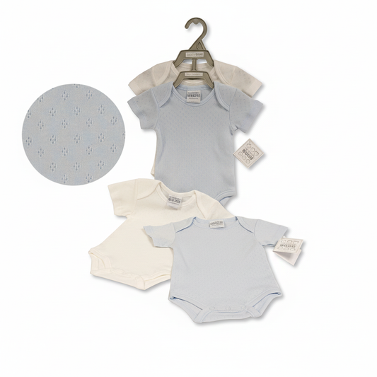 Baby Jungen Pointelle Kurzarm-Body Geschenkset