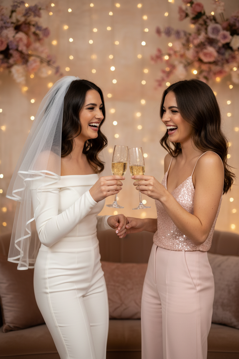 Bride to be Schleier – zwei Frauen feiern zusammen