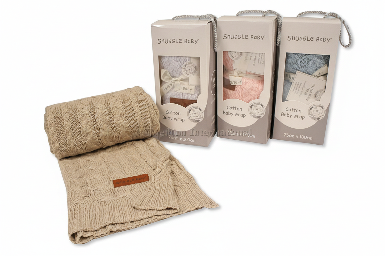 Baby Baumwoll-Strickdecke in Box - Alle Farben