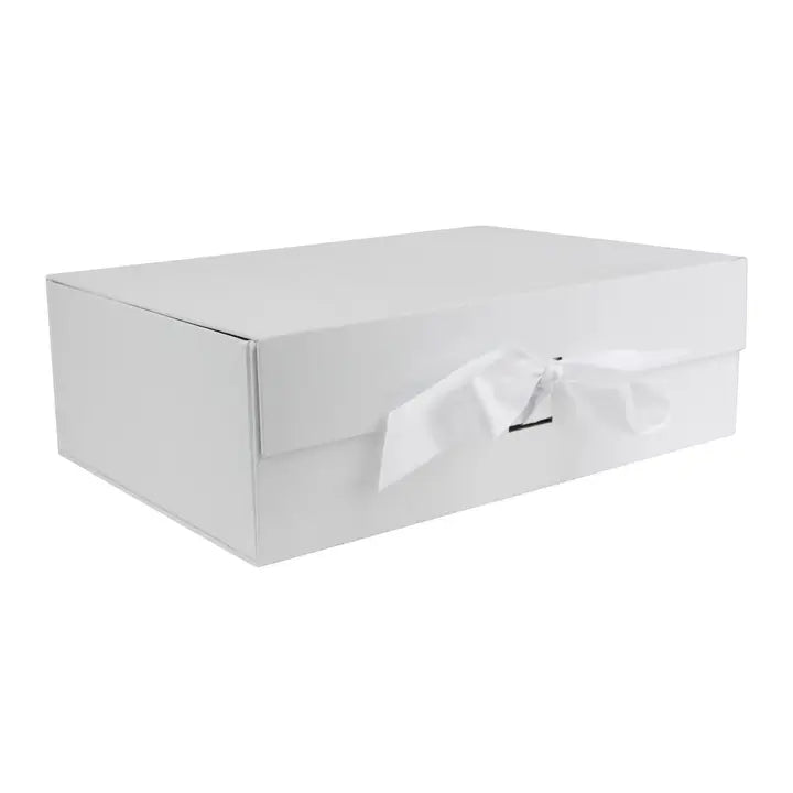 Magnetische Geschenkbox Weiss – Luxus Geschenkbox mit Band