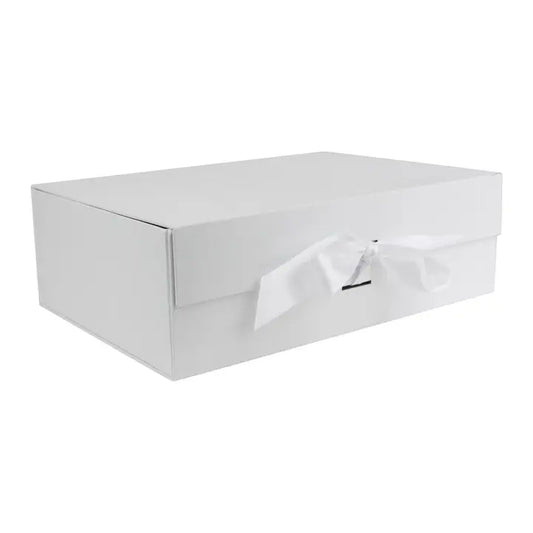 Magnetische Geschenkbox Weiss – Luxus Geschenkbox mit Band