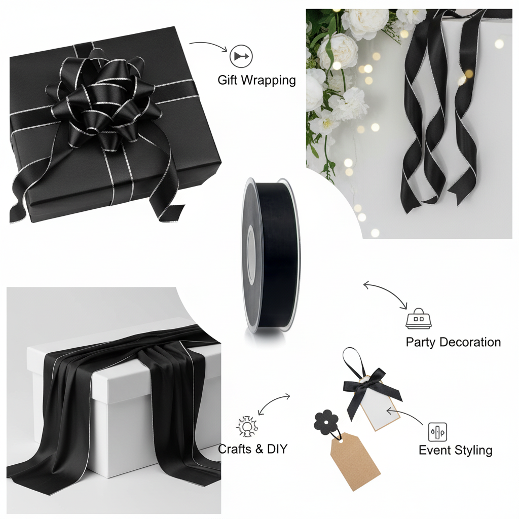 Gift Ribbon Mambo - black 4 meters