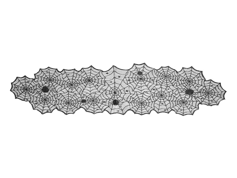 Tischläufer Spinnennetz, schwarz, 185x45cm - Avaloon Party-Deko-Geschenke