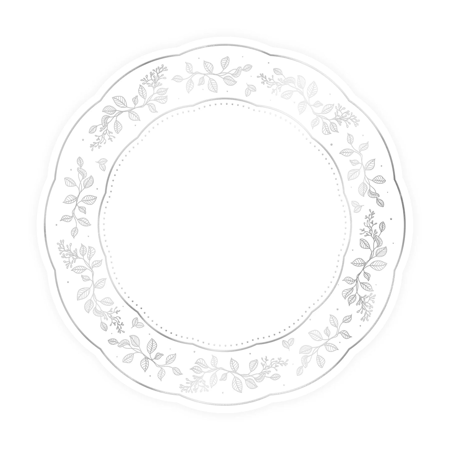 Papier-Tischset weiss-gold mit Pflanzenmotiv 10 Stück