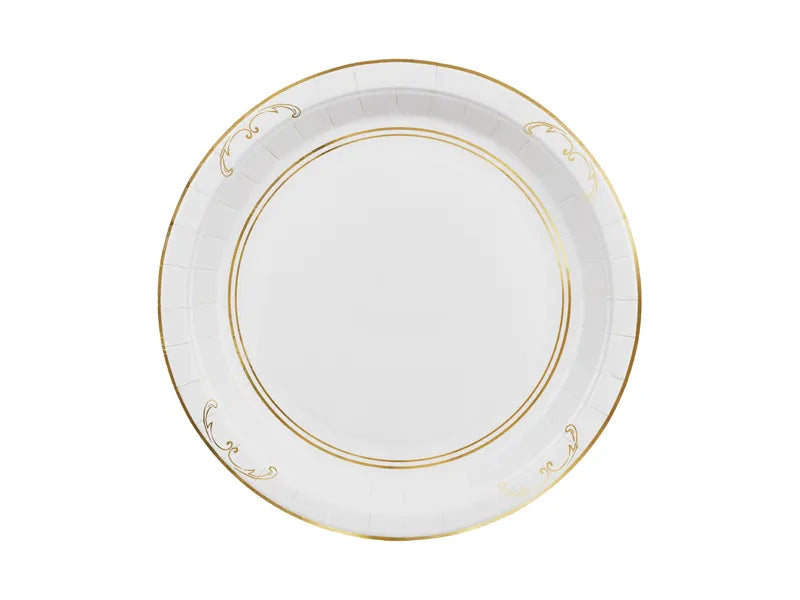Teller mit Ornament, Weiß, 23 cm